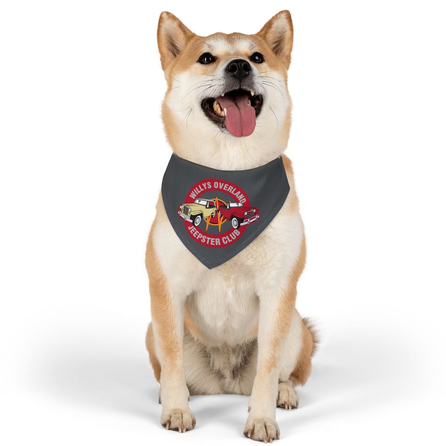 Willys Overland Jeepster Club Pet Bandana Collar — Vintage Jeep Dog Scarf