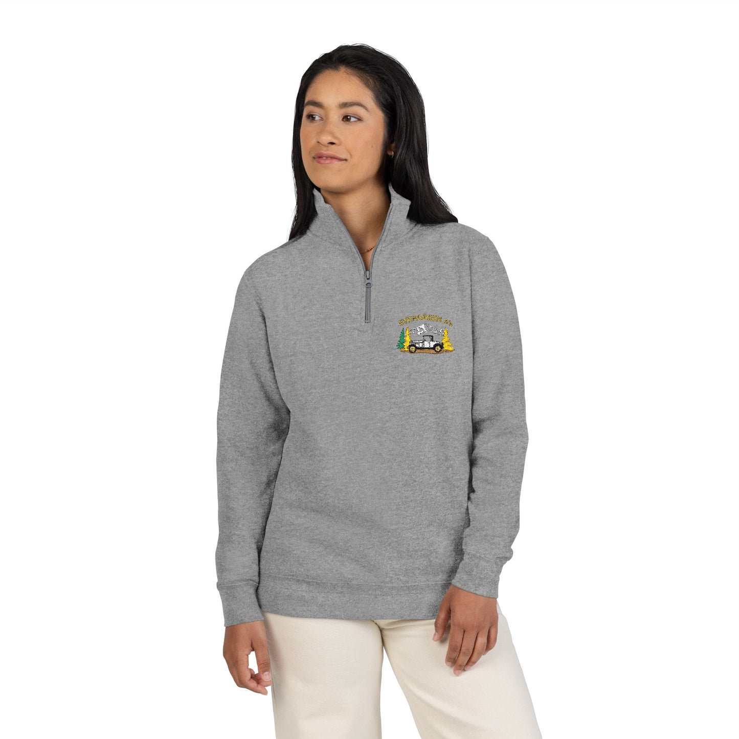Embroidered Wildlife Patch Fleece Pullover