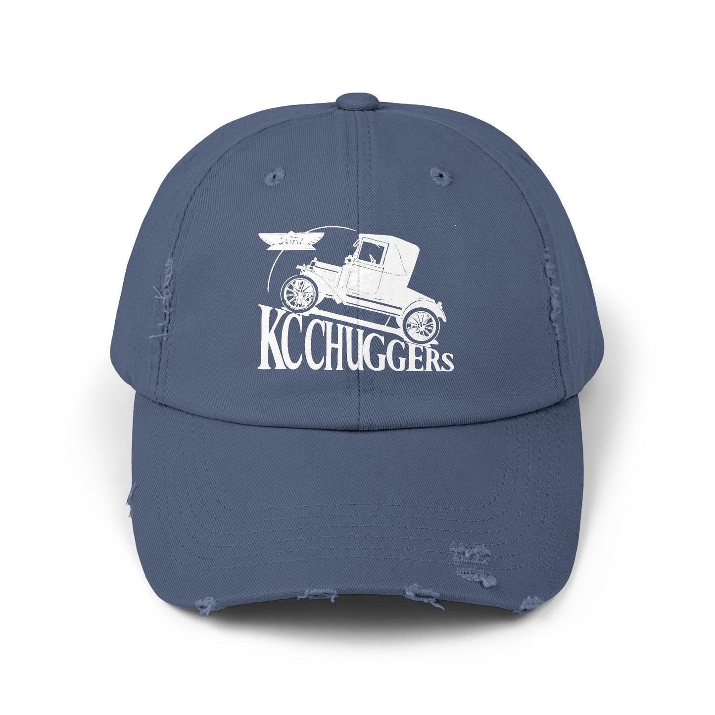 Distressed Logo Cap — KC Chuggers Vintage-Style Black Baseball Hat