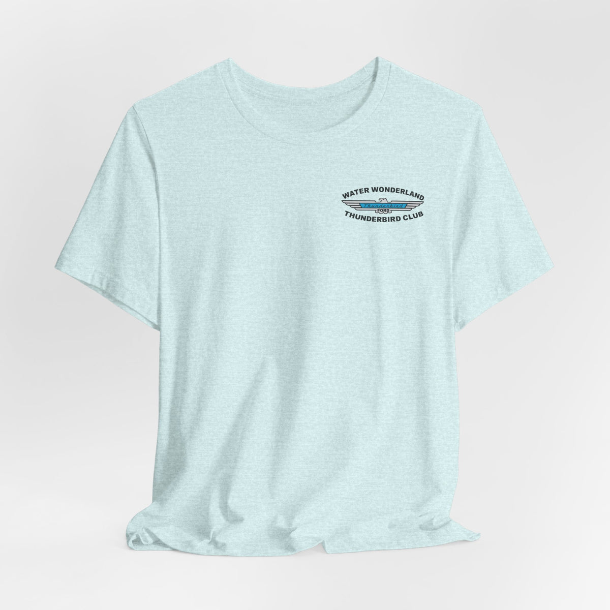 Water Wonderland Thunderbird Club T-Shirt Front and Back Logos – Unisex Soft Short Sleeve Tee