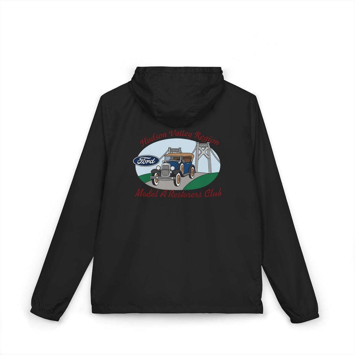Hudson Valley Region Model A Restorers Club Windbreaker Jacket - Front and Back Logos