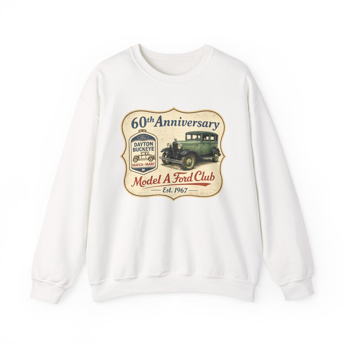 Dayton Buckeye Model A Ford Club 60th Anniversary Unisex Heavy Blend™ Crewneck Sweatshirt Gildan (SSG)