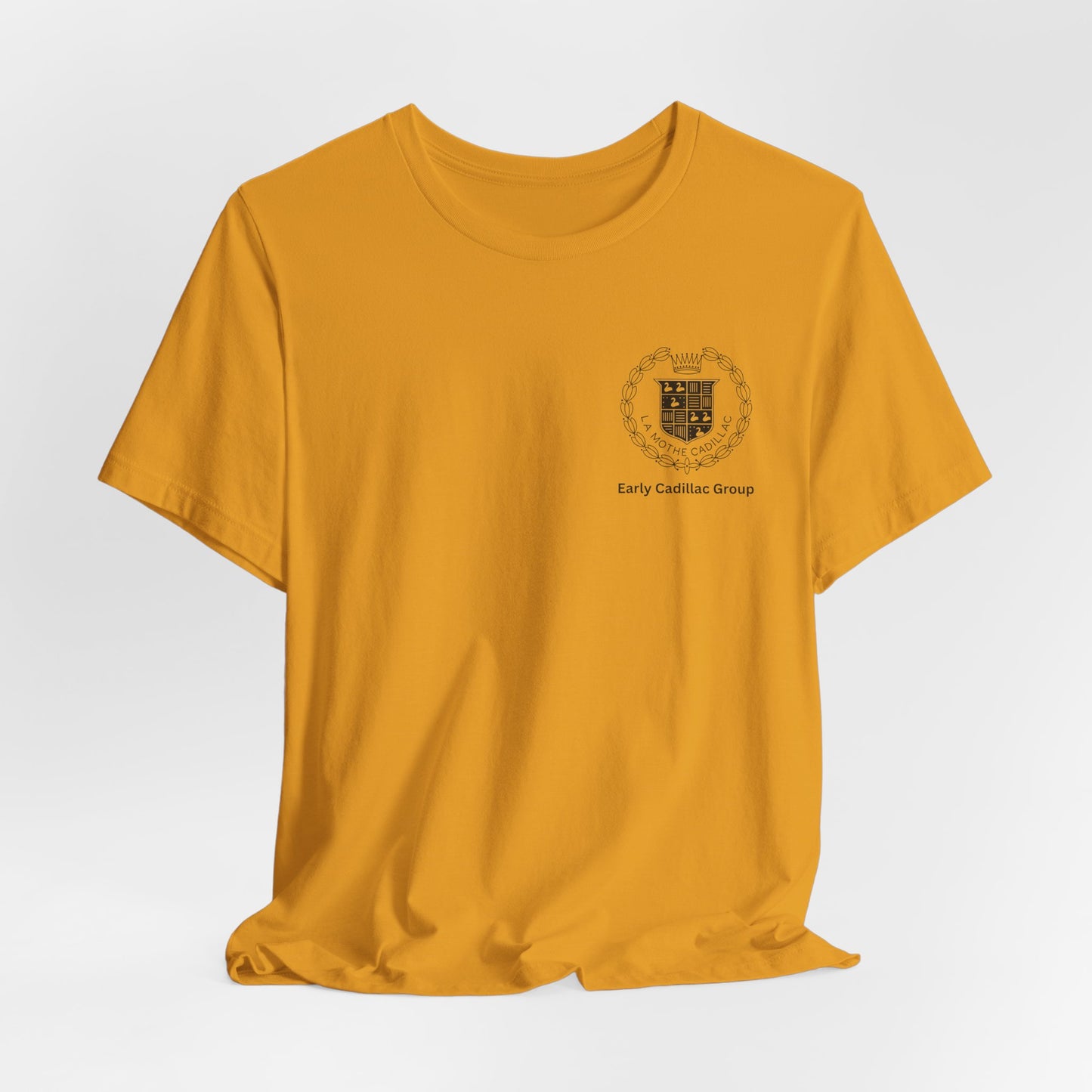 Early Cadillac Crest T-Shirt — Small Left-Chest Logo 1902-1905