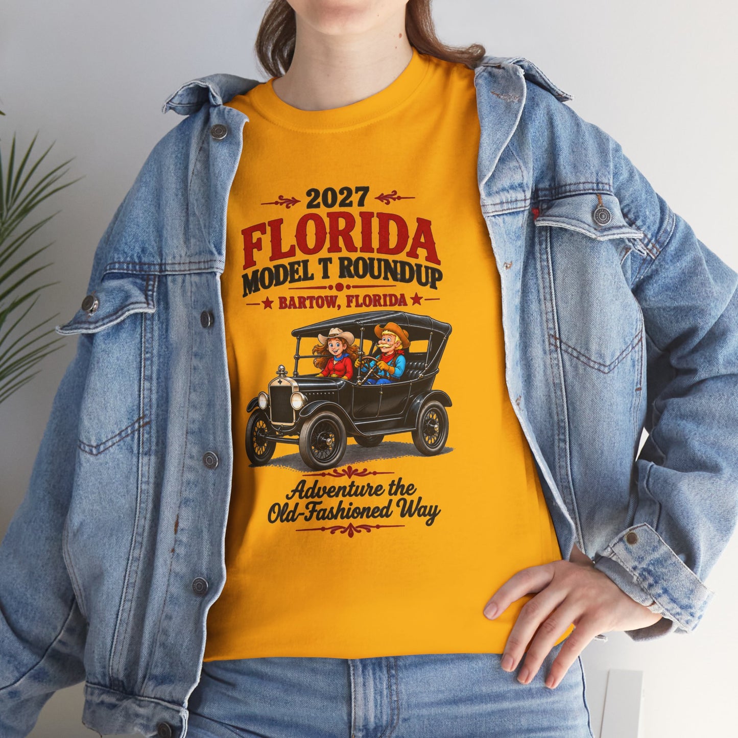 Florida Model T Roundup 2027 T-Shirt — Unisex Heavy Cotton Tee
