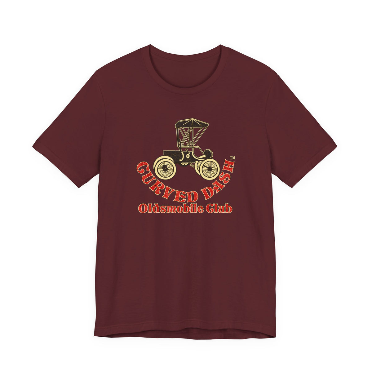 Curved Dash Oldsmobile Club Vintage Car T-Shirt - Unisex Soft Short Sleeve Tee