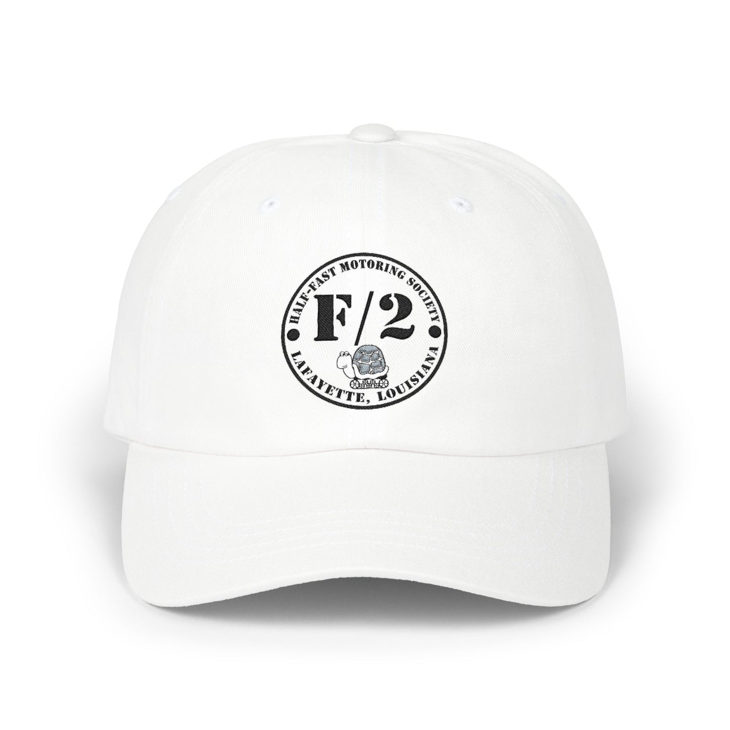 Half-Fast Motoring Society Dad Cap — Embroidered Logo Baseball Hat