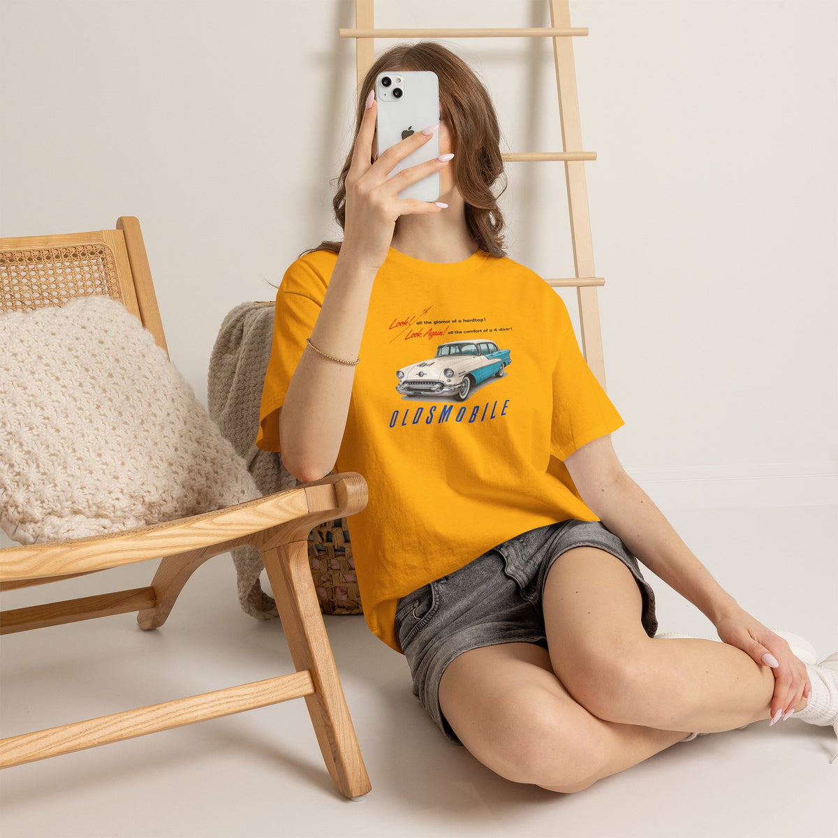 Oldsmobile Retro 1950s Cruiser Graphic T-Shirt - Unisex Heavy Cotton Tee (TeresaT)