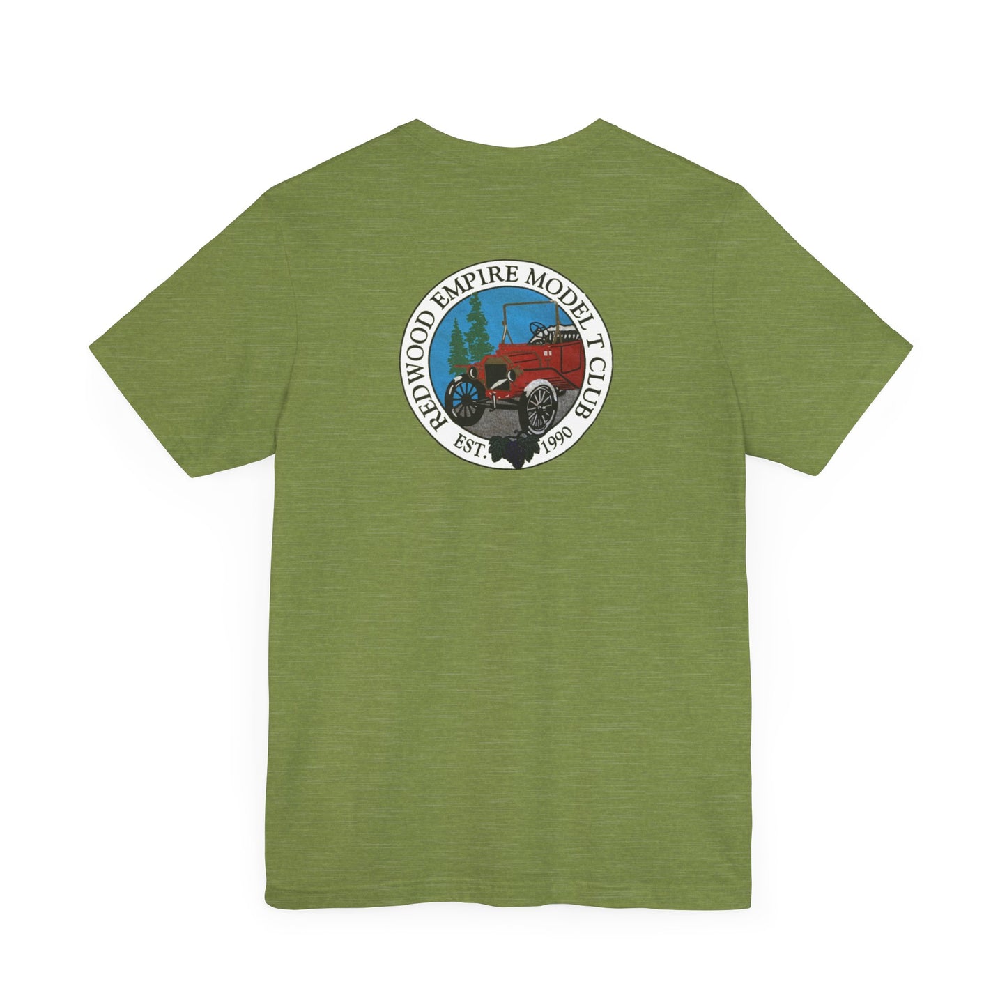 Redwood Empire Model Club (front and back logo) Unisex Short Sleeve Tee - Vintage Style Graphic T-Shirt