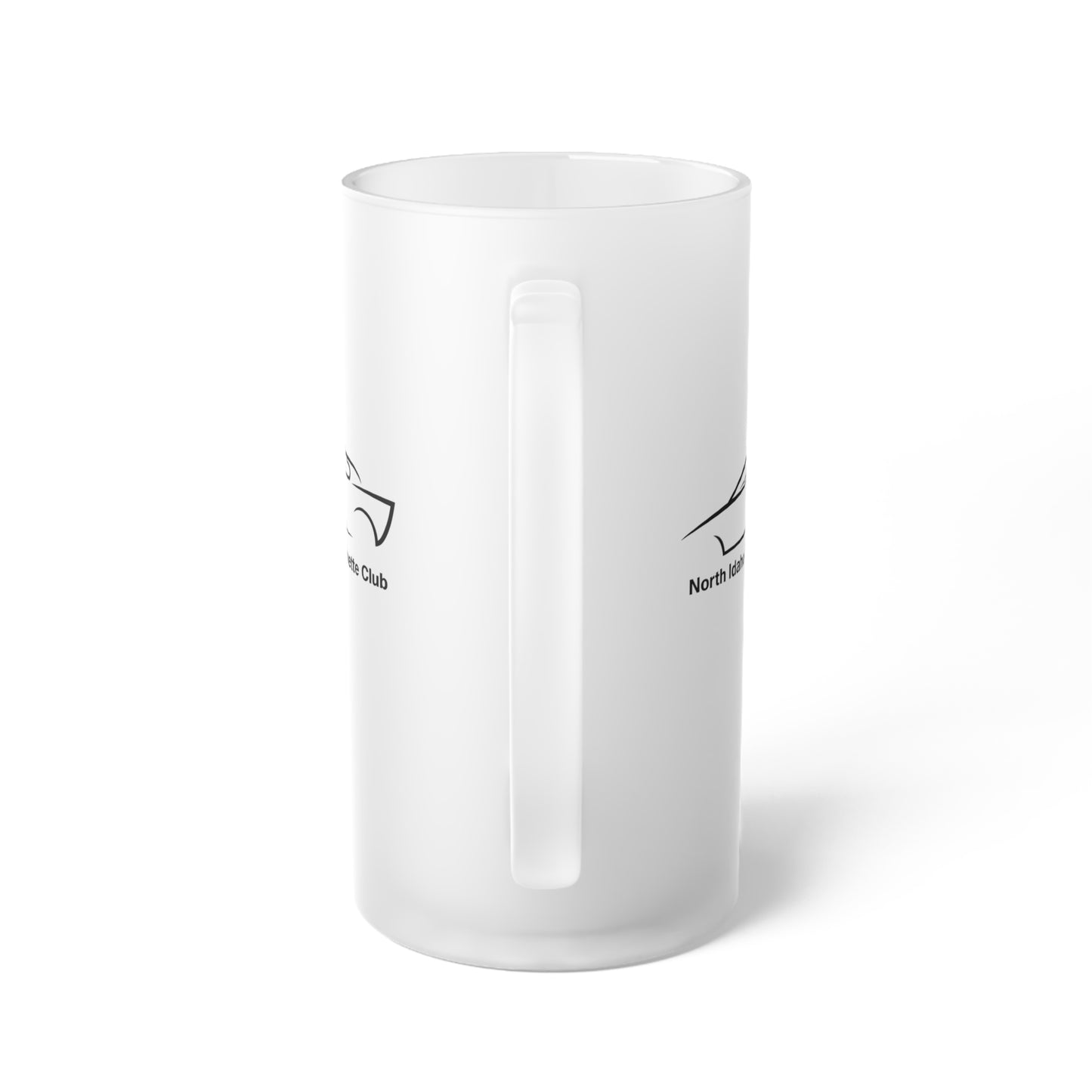 North Idaho Corvette Club Frosted Glass Beer Mug — Classic Frosted Pint Mug for Cold Beer & Cocktails