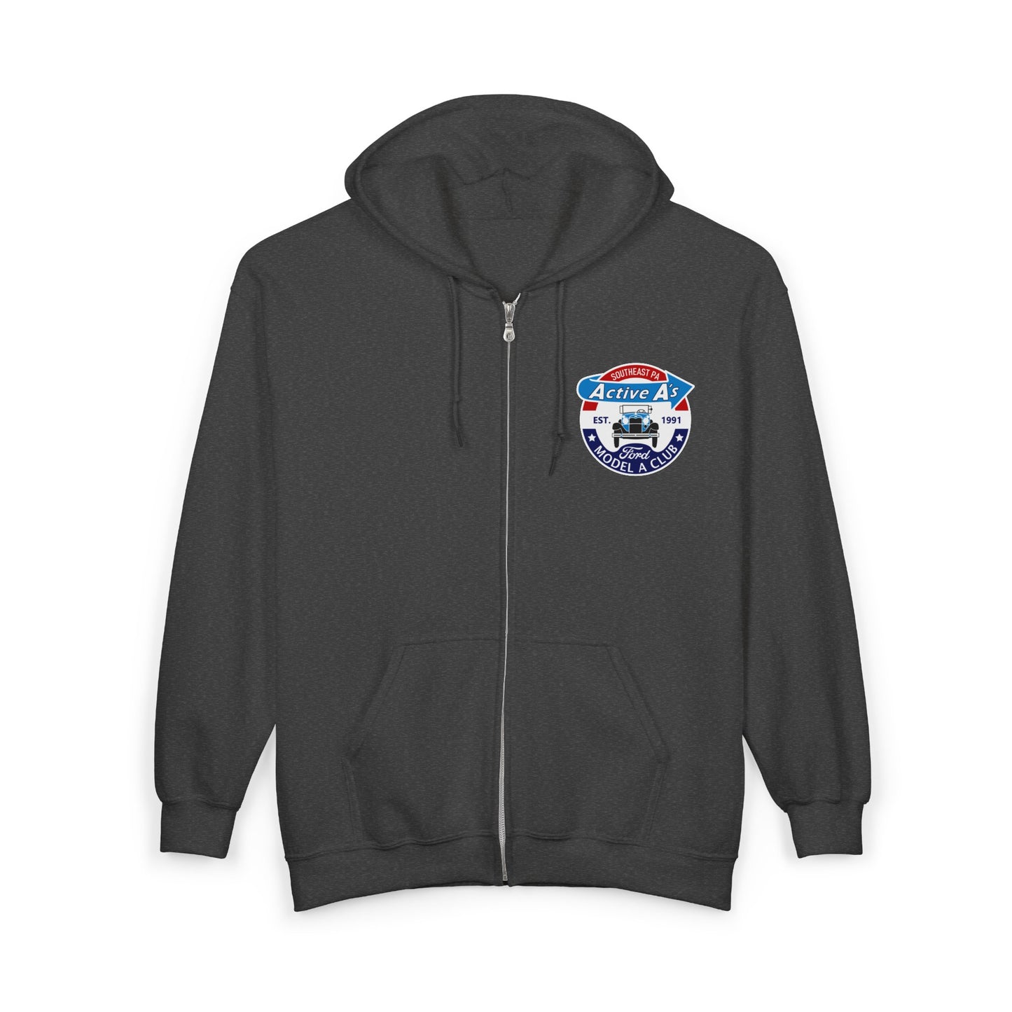 Active A's Ford Model A Club Zip Hoodie (Printed front and back logo)