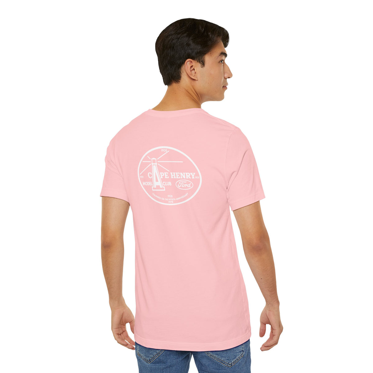 Cape Henry Model A Club Unisex Soft Short Sleeve Tee - Front and Back Logos