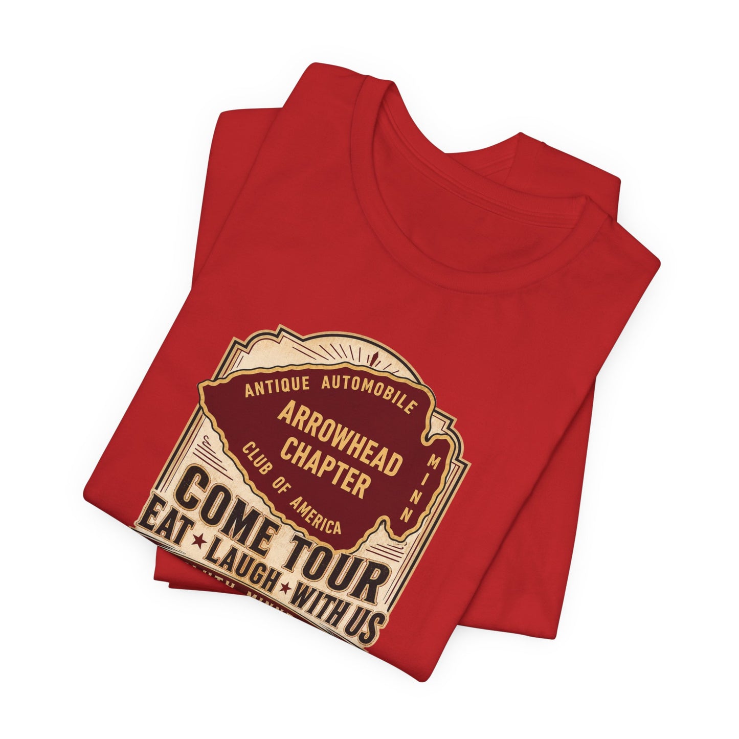 Arrowhead Chapter Tee — "Come Tour, Eat Laugh With Us" Vintage Club Shirt