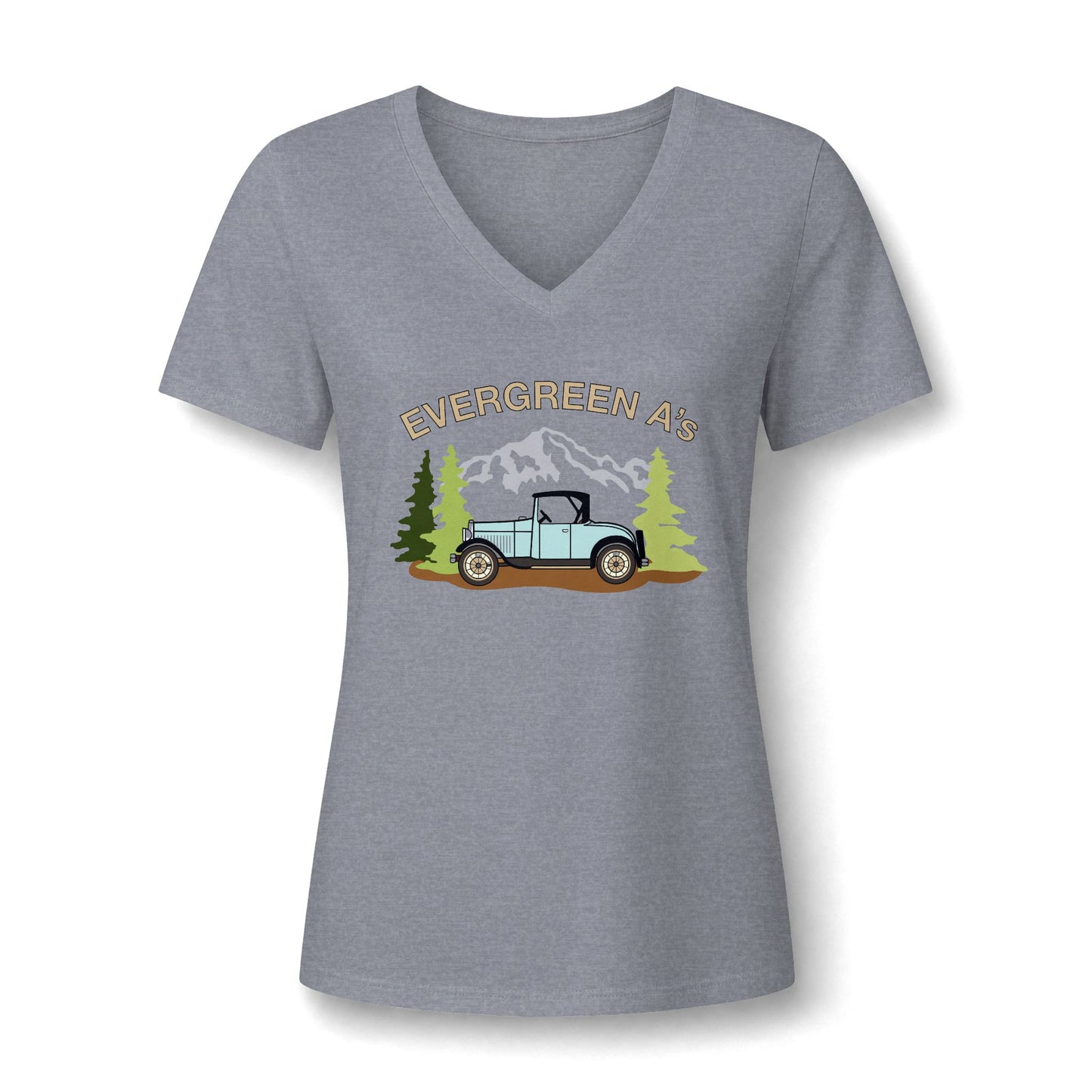 Evergreen A's Women's V-Neck Tee