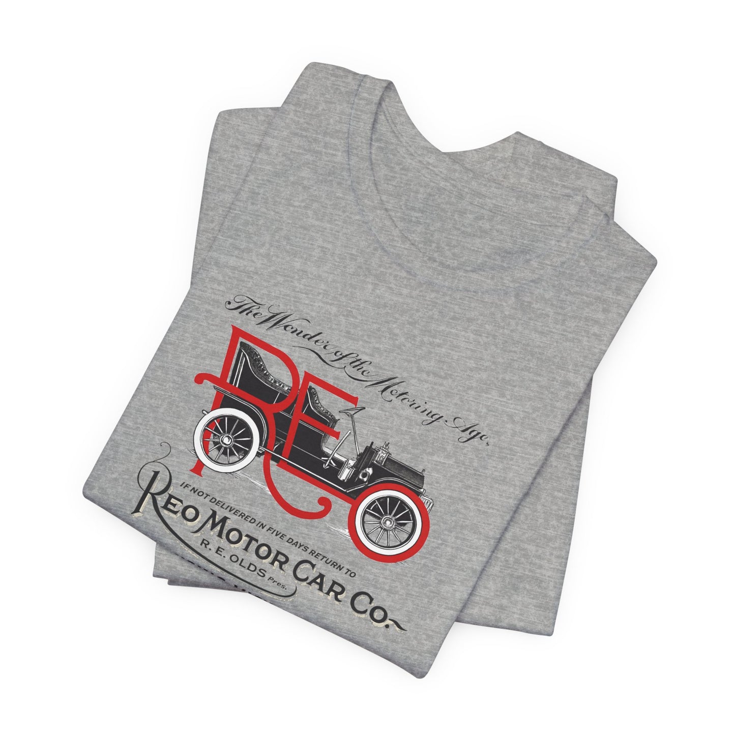 REO Motor Car Co. Tee — "The Wonder of the Motoring Age!"