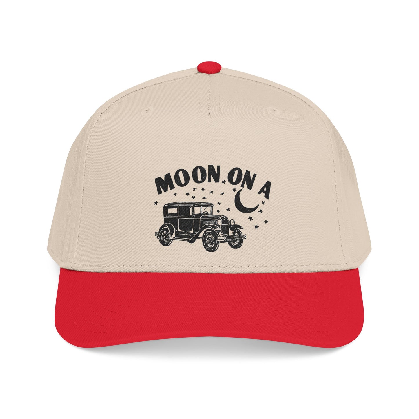 Moon On A - Printed Mid Profile Baseball Cap