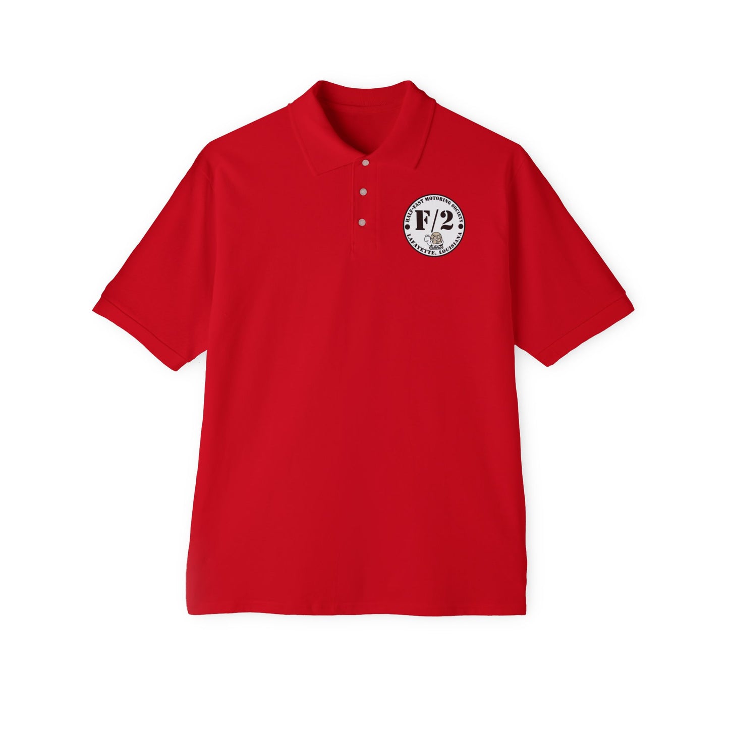 Half-Fast Motoring Society Men's Polo Shirt — Embroidered Golf & Workwear Short Sleeve