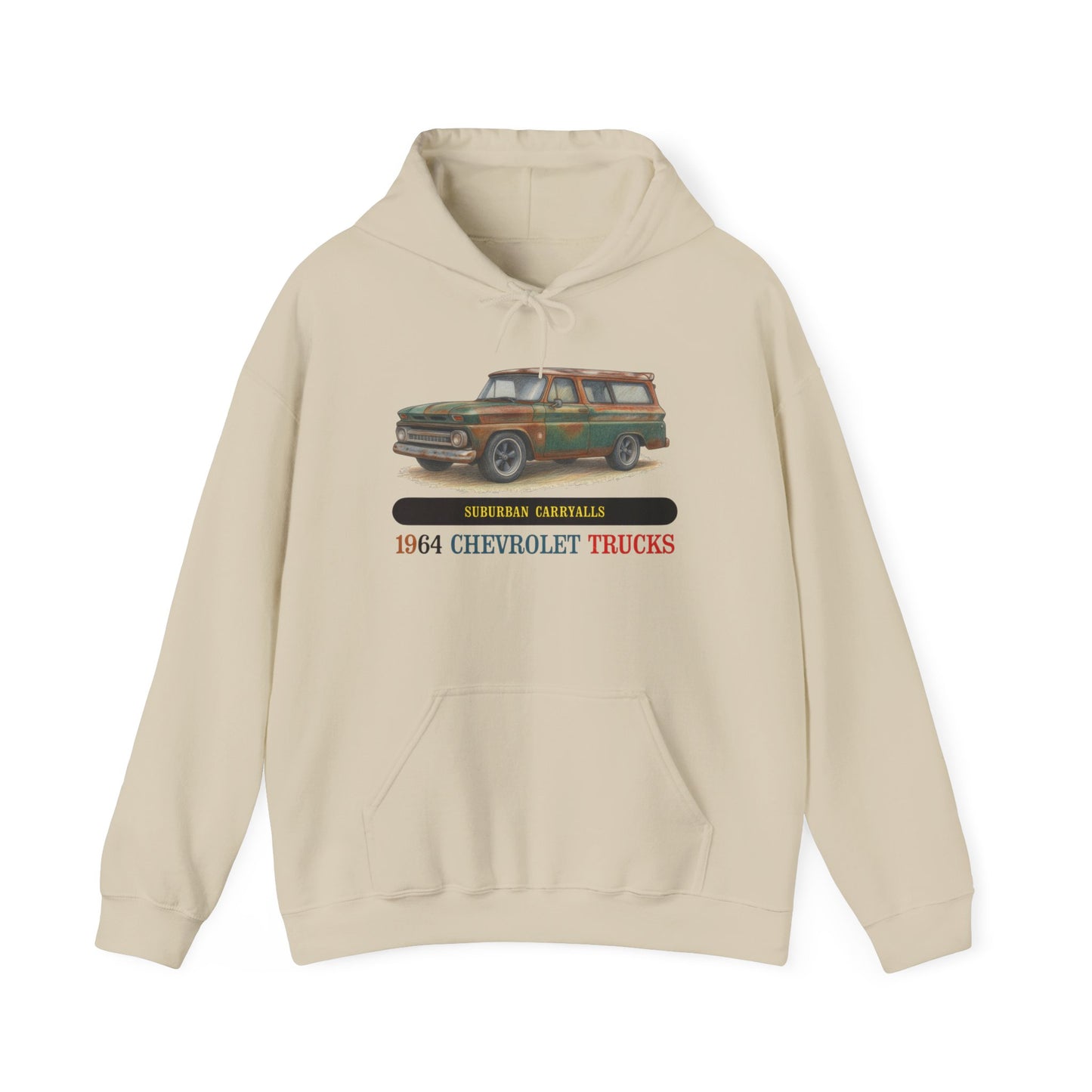 1964 Chevrolet Suburban Carryall Hoodie — Vintage Suburban Carryall Sweatshirt
