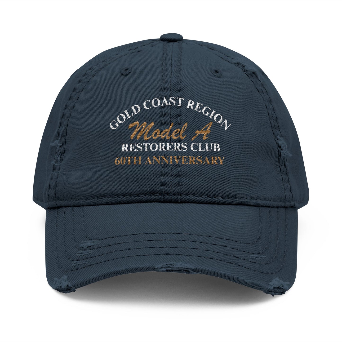 Gold Coast Region Model A Restorers Club 60th Anniversary — Distressed Embroidered Dad Hat