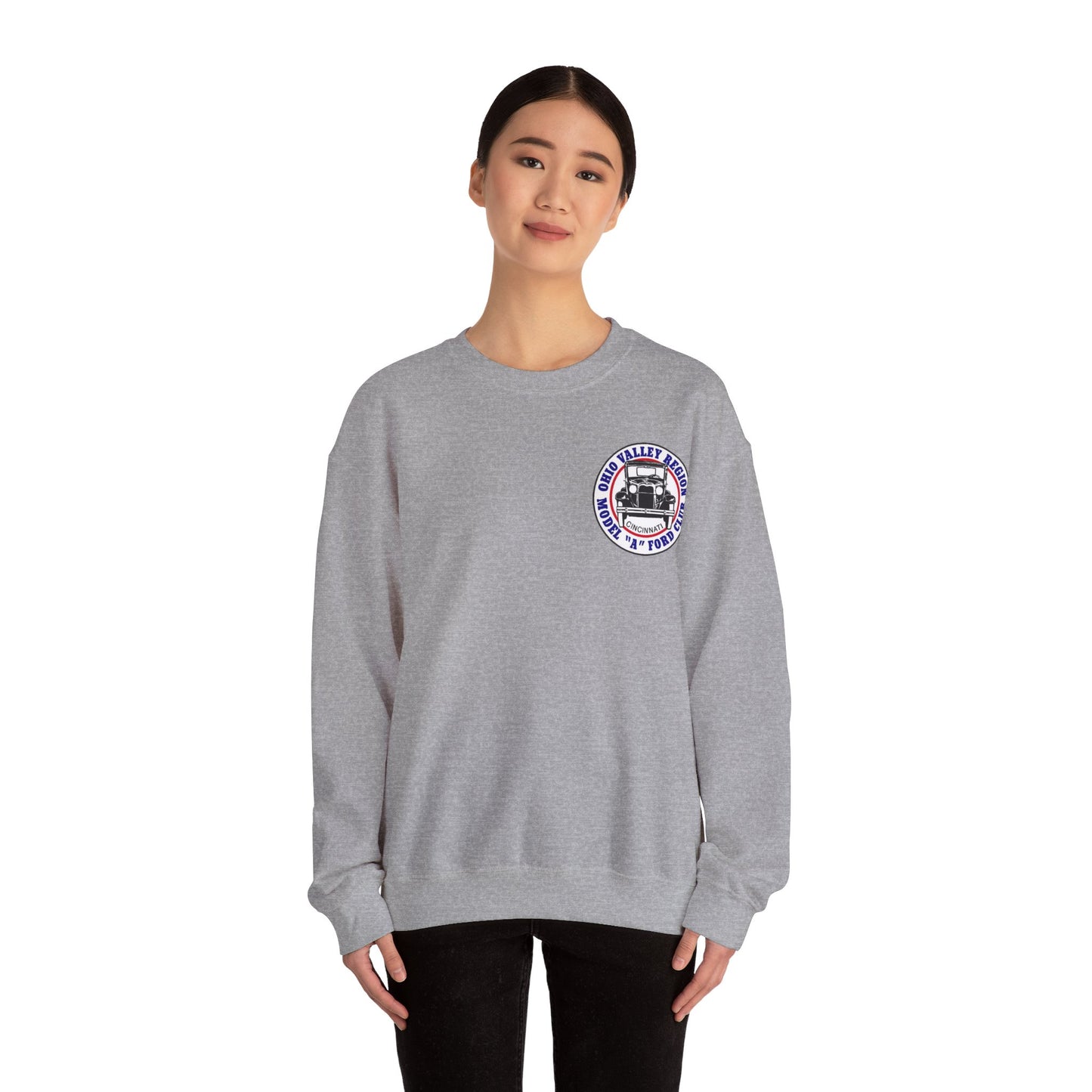 Ohio Valley Region Model A Ford Club (front and back logo) Unisex Heavy Blend™ Crewneck Sweatshirt