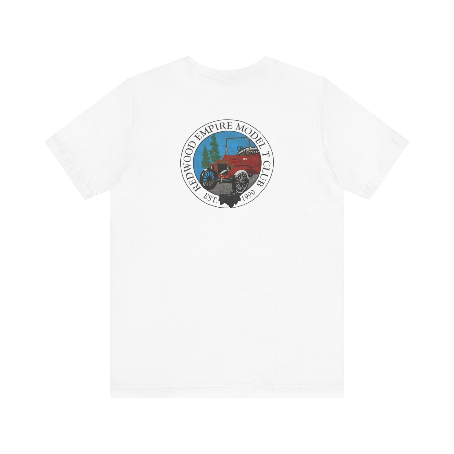 Redwood Empire Model Club (front and back logo) Unisex Short Sleeve Tee - Vintage Style Graphic T-Shirt