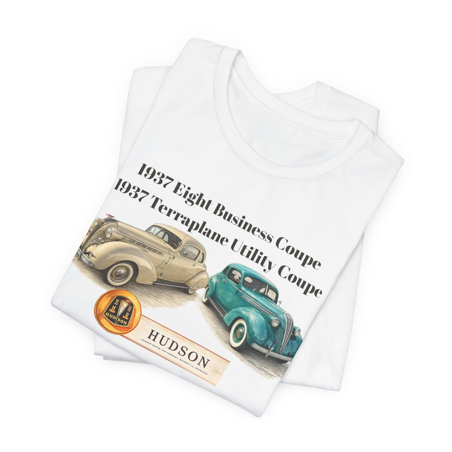1937 Hudson's Vintage Car Tee - Unisex Jersey Short Sleeve Tee (JG)
