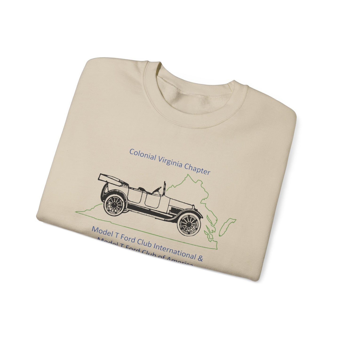 Colonial Virginia Chapter Crewneck Sweatshirt — Classic Car Club Design
