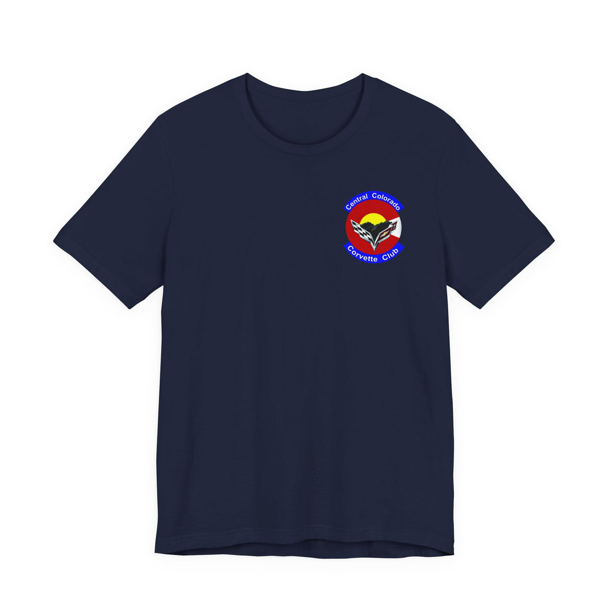 Central Colorado Corvette Club Screen Printed T‑Shirt — Front and Back Logos