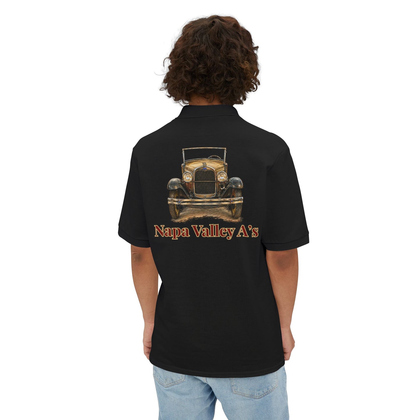 Napa Valley A's Classic Cotton Polo - Small Chest Logo and Large Back Logo
