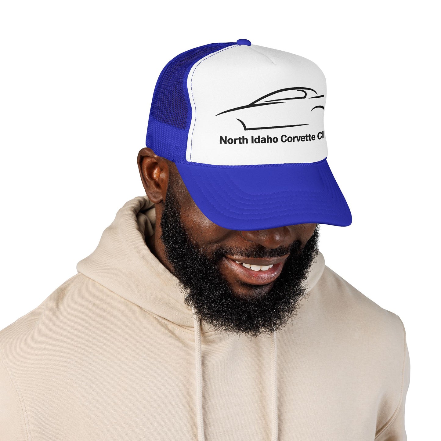 North Idaho Corvette Club Printed Trucker Hat – Classic Car Outline Foam Cap