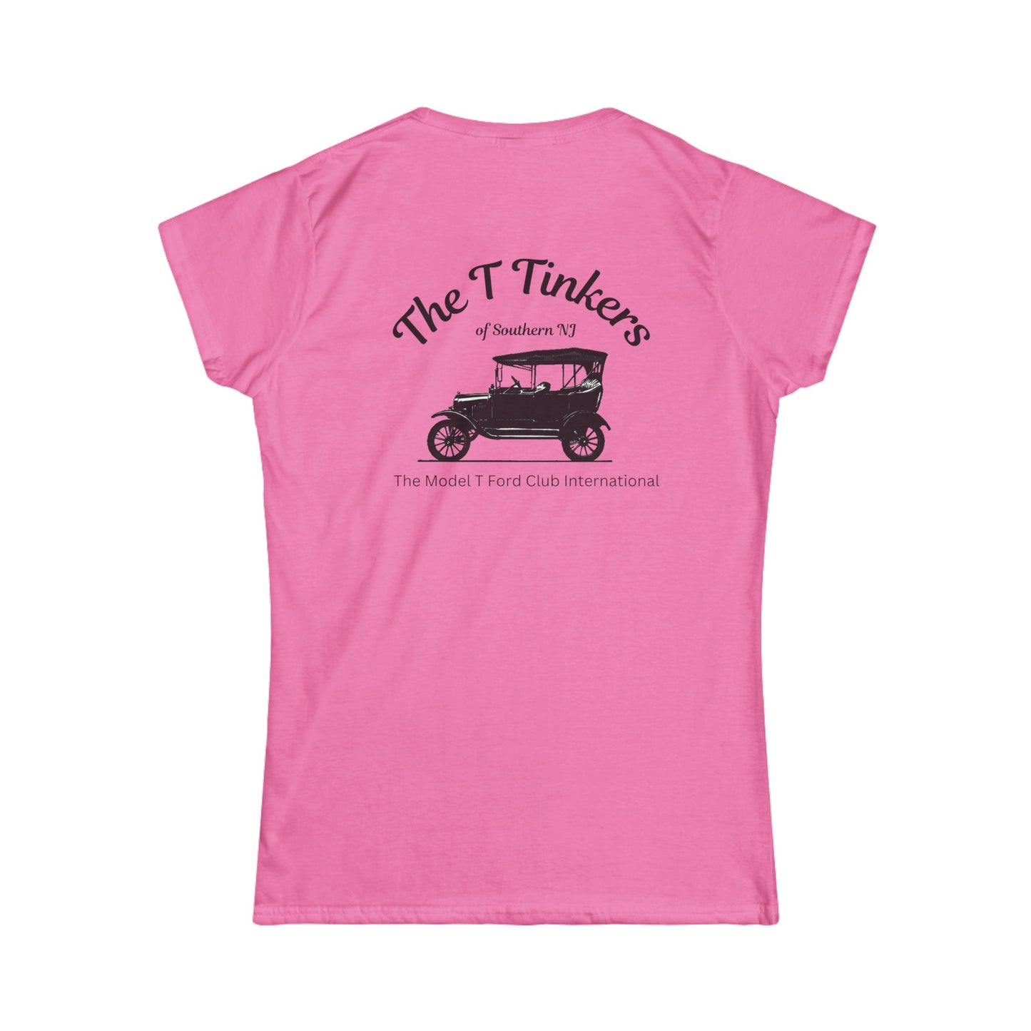 The T Tinkers of Southern NJ (front and back print) Women's Softstyle Tee