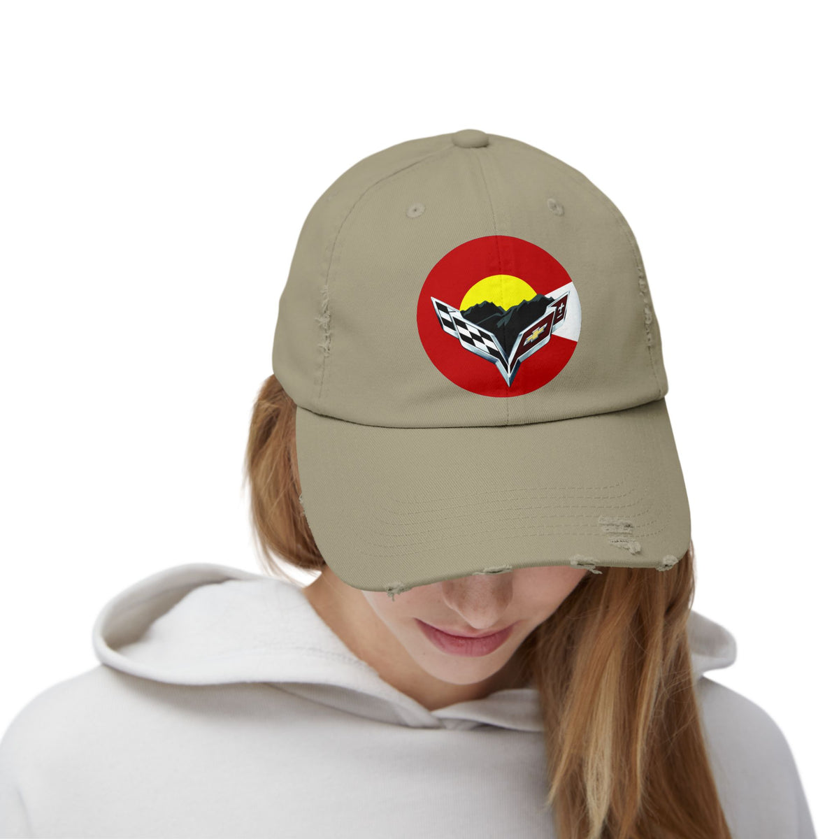 Central Colorado Corvette Club Distressed Cap — Direct to Film Printed