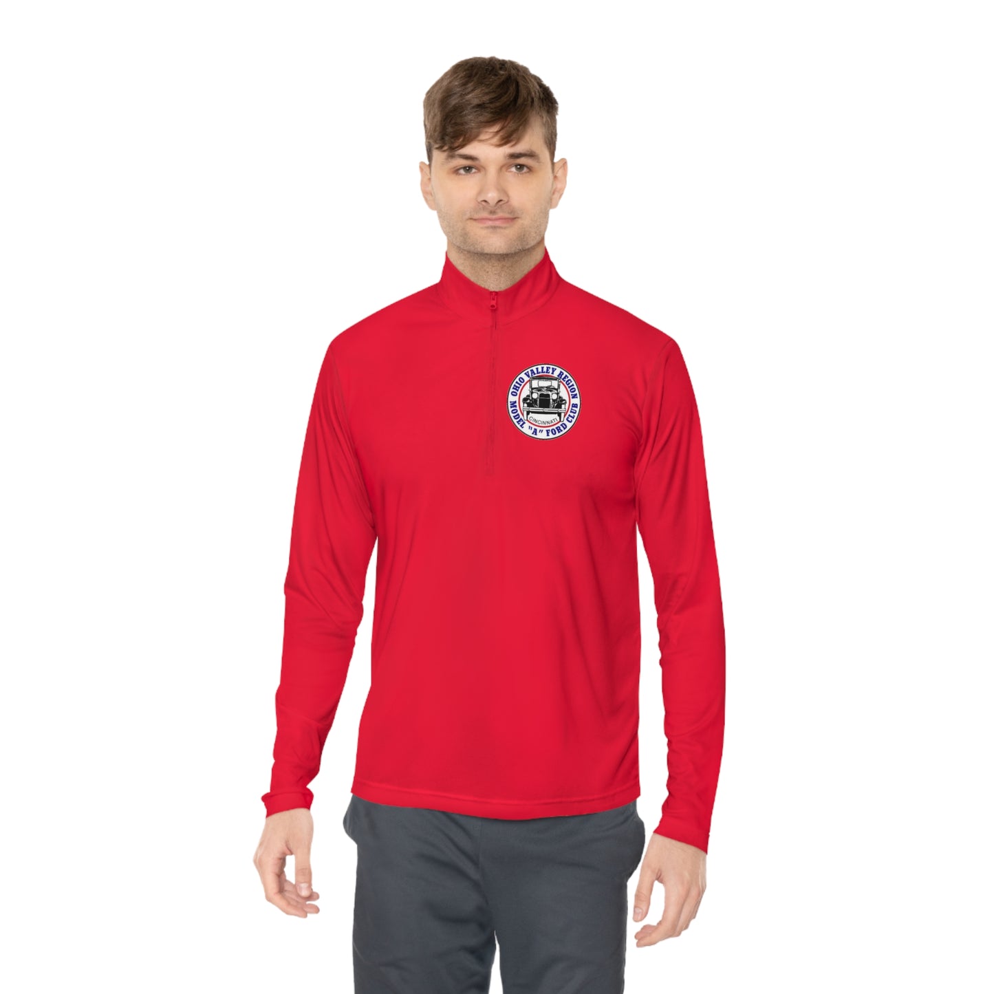 Ohio Valley Region Model A Ford Club (front and back logo) Unisex Quarter-Zip Pullover