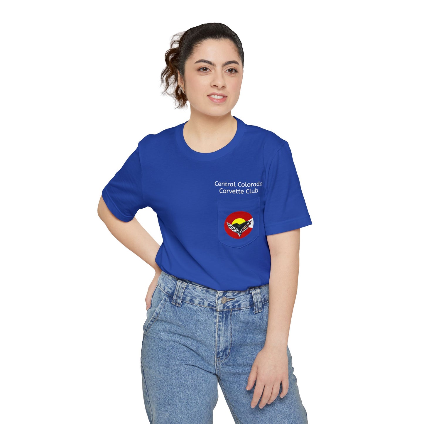 Central Colorado Corvette Club Pocket T-Shirt — Front & Back Logos