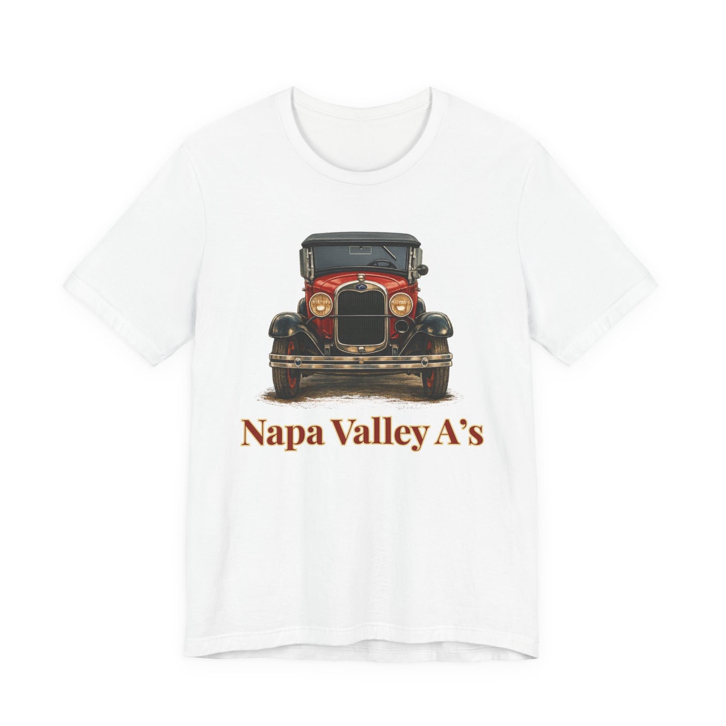 Napa Valley A's Red Vintage Car T-Shirt — Napa Valley A's Classic Automobile Tee