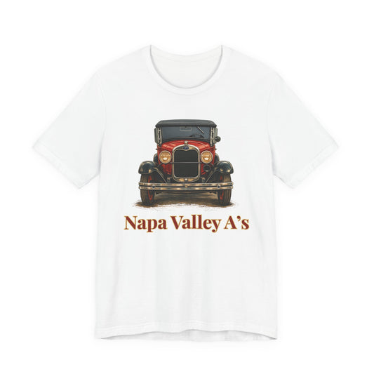 Napa Valley A's Red Vintage Car T-Shirt — Napa Valley A's Classic Automobile Tee