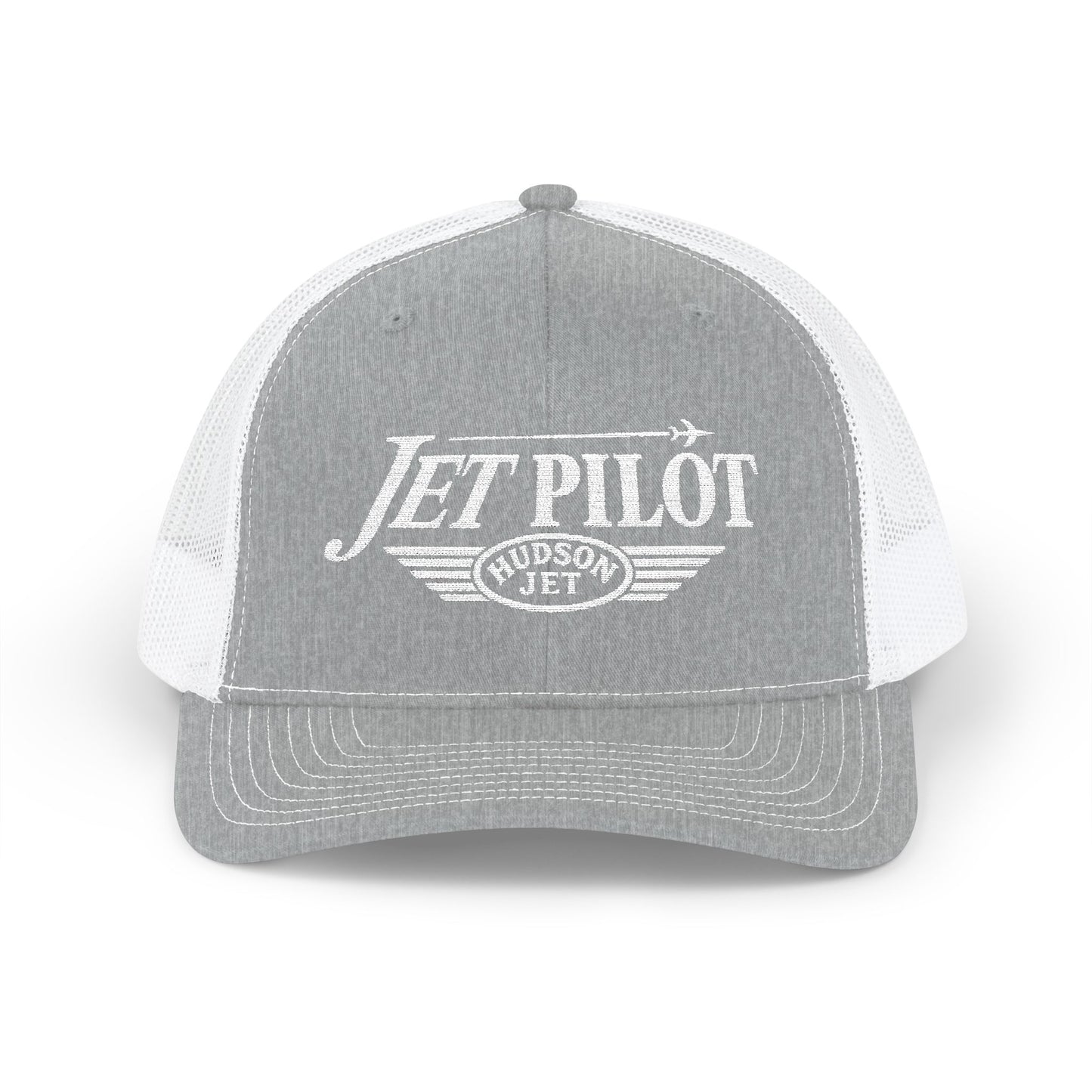 Jet Pilot Embroidered Snap Back Trucker Cap — Richardson 112 Snapback Hat