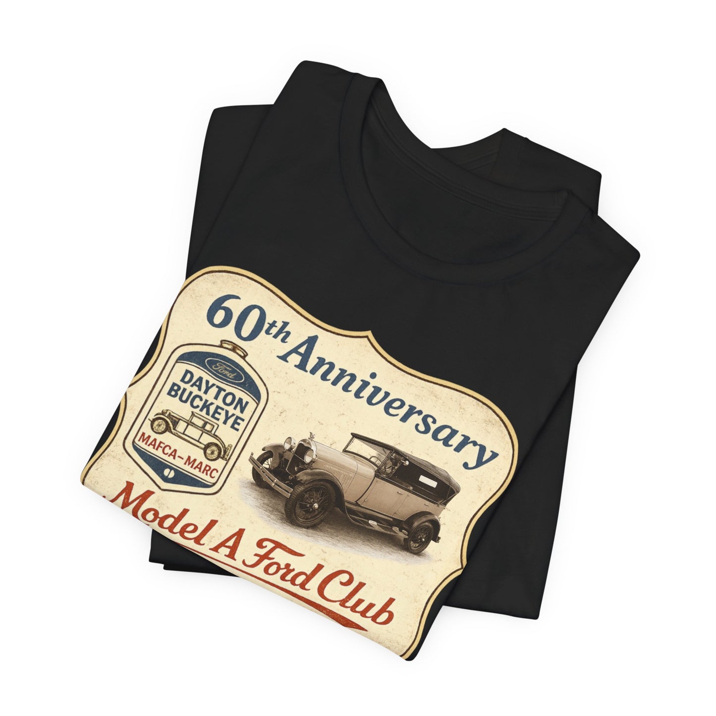 Dayton Buckeye Model A Ford Club 60th Anniversary Tee (JF) – Unisex Jersey Short Sleeve Tee