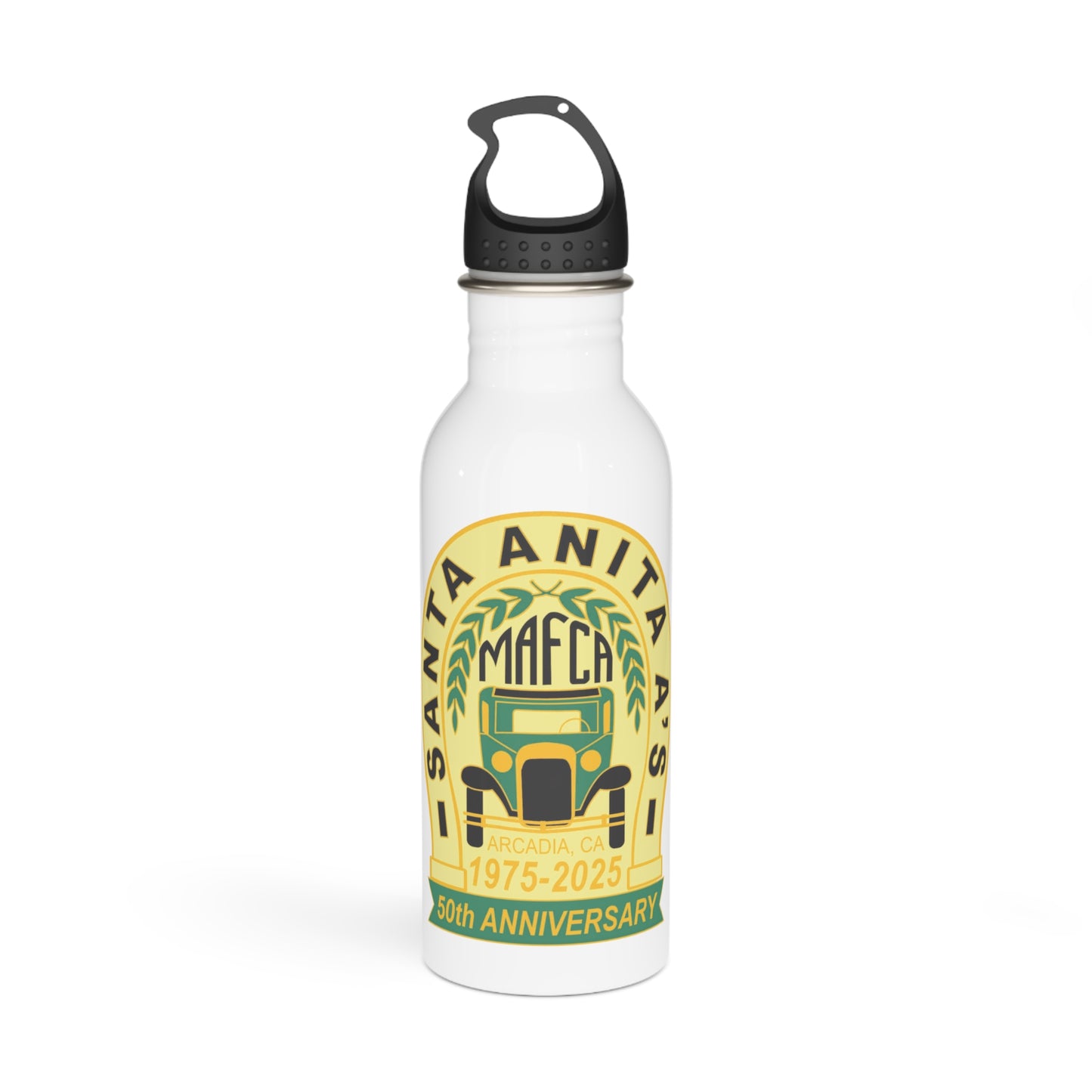 Santa Anita 50th Anniversary Classic Car Logo (1975–2025) - Water Bottle