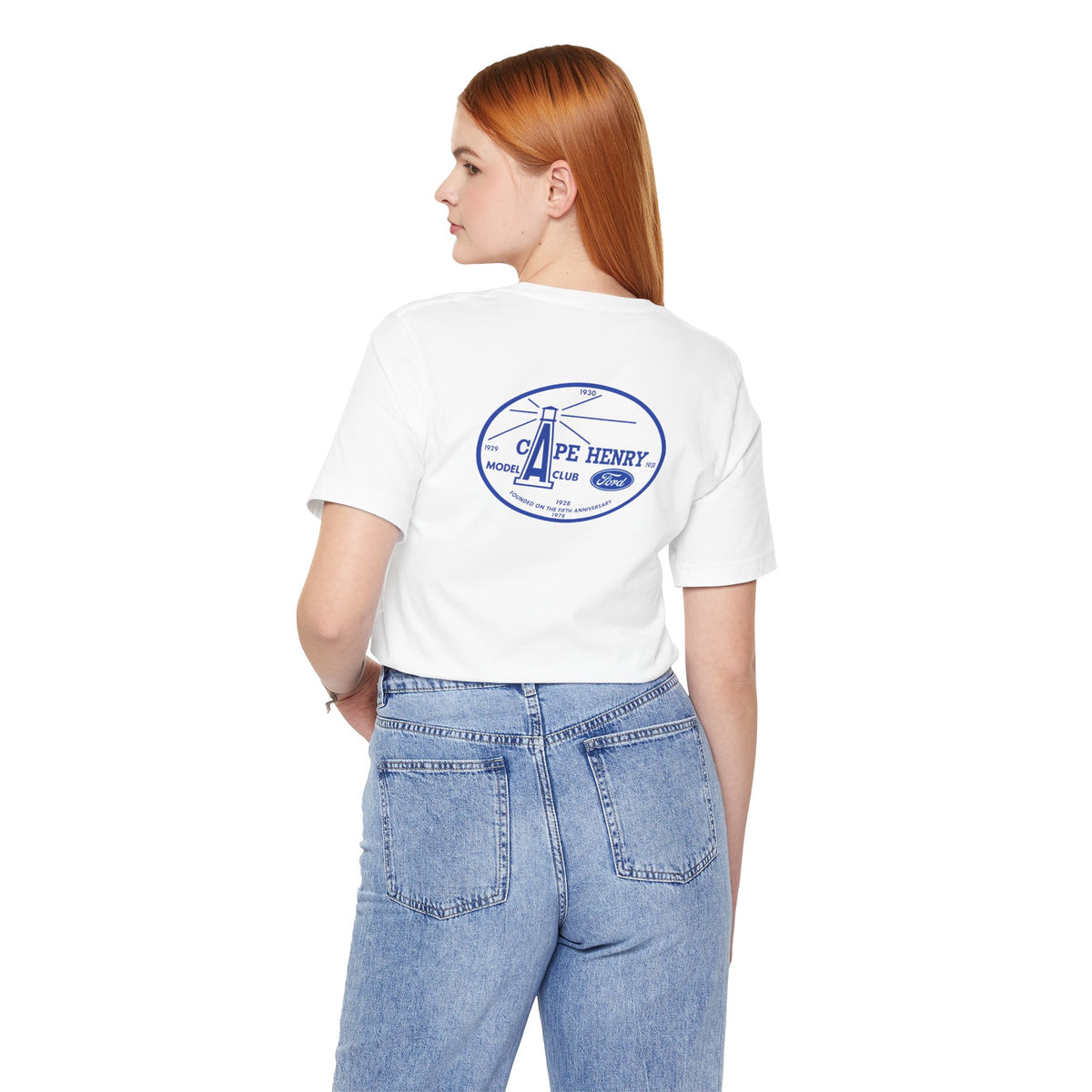 Cape Henry Model A Club Unisex Soft Short Sleeve Tee - Front and Back Logos