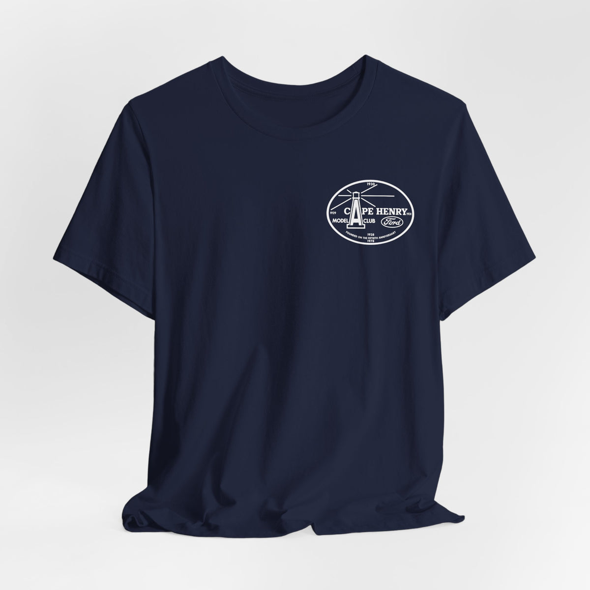 Cape Henry Model A Club Unisex Soft Short Sleeve Tee - Front and Back Logos