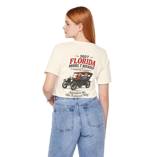 Florida Model T Roundup 2027 Soft-Style T-Shirt - Front and Back Graphics