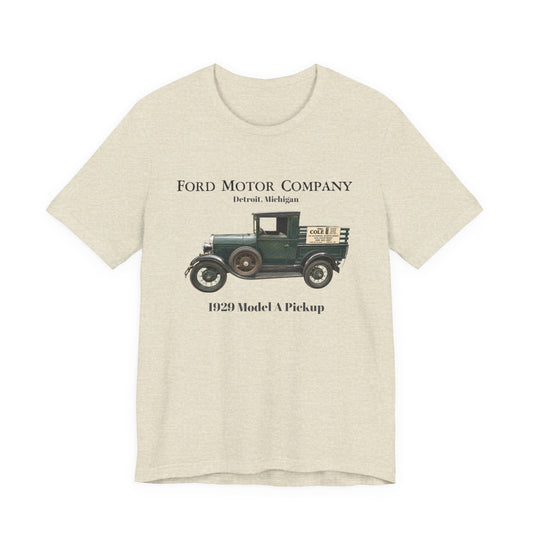 1929 Ford Model A Pickup T-Shirt — Vintage Ford Motor Company Graphic Tee (Cole)
