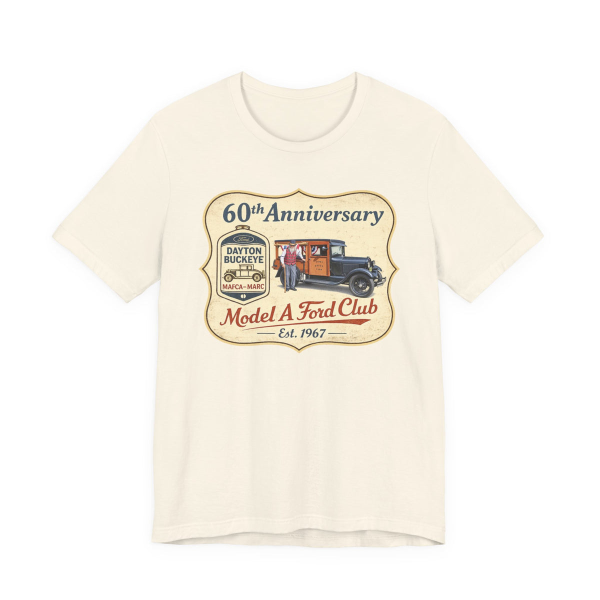 Dayton Buckeye Model A Ford Club 60th Anniversary Tee (Piney Wood Farm) - Unisex Soft Short Sleeve Tee