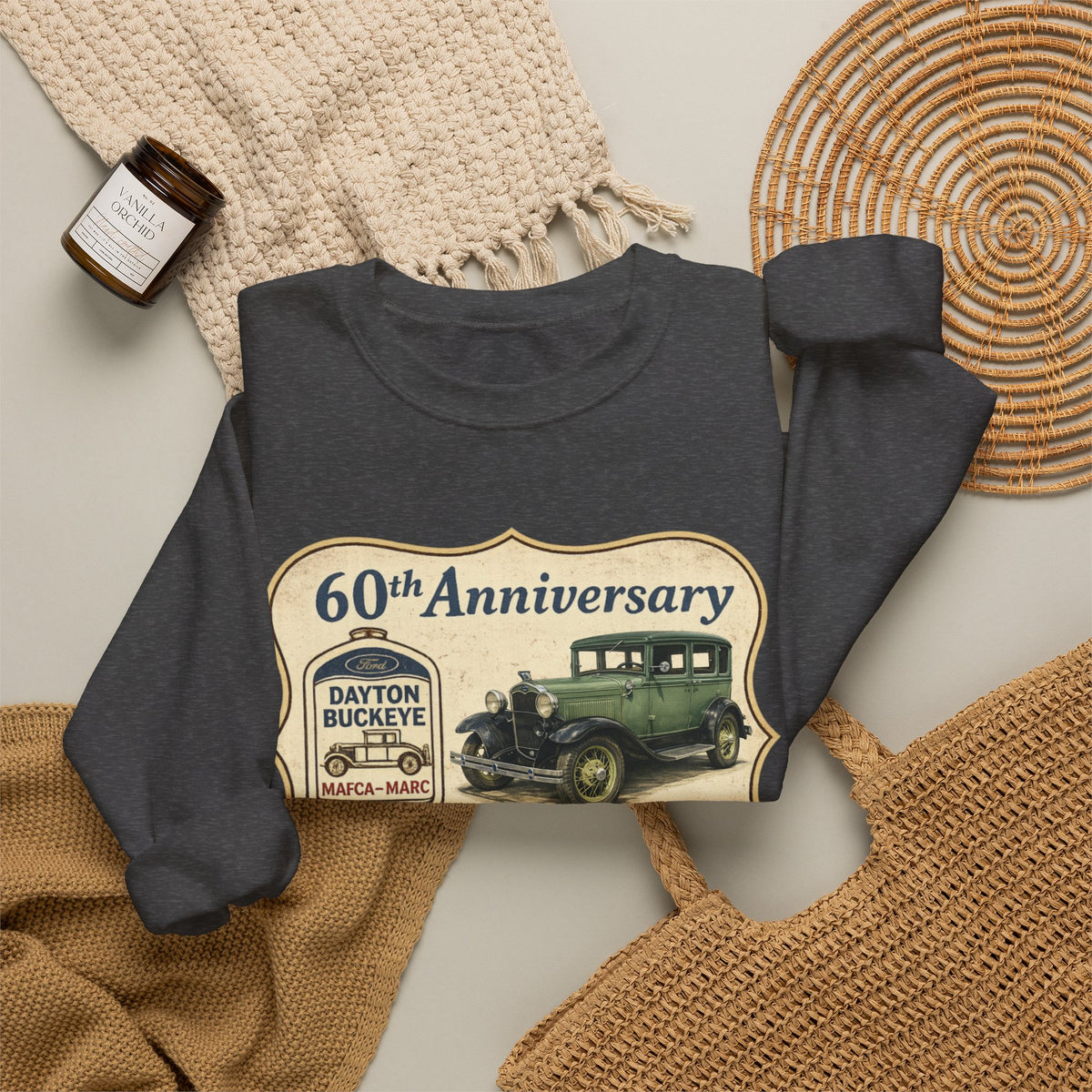 Dayton Buckeye Model A Ford Club 60th Anniversary Unisex Heavy Blend™ Crewneck Sweatshirt Gildan (SSG)