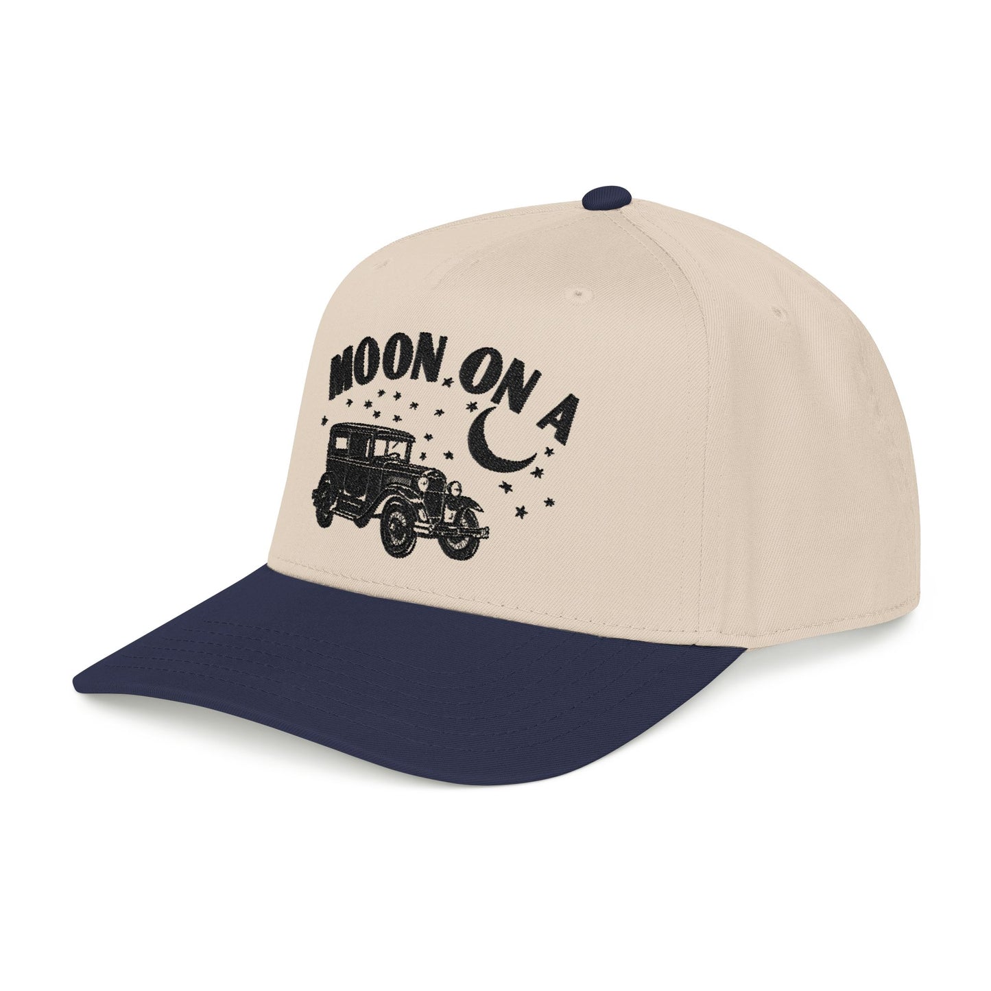 Moon On A - Embroidered Mid Profile Baseball Cap