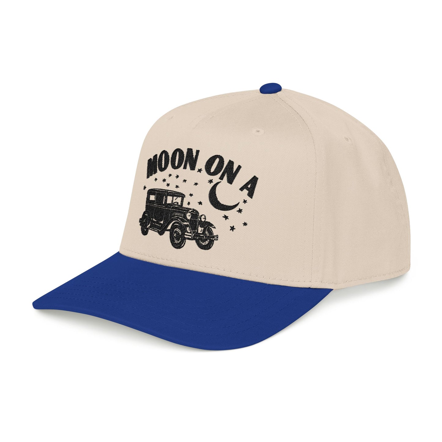 Moon On A - Embroidered Mid Profile Baseball Cap