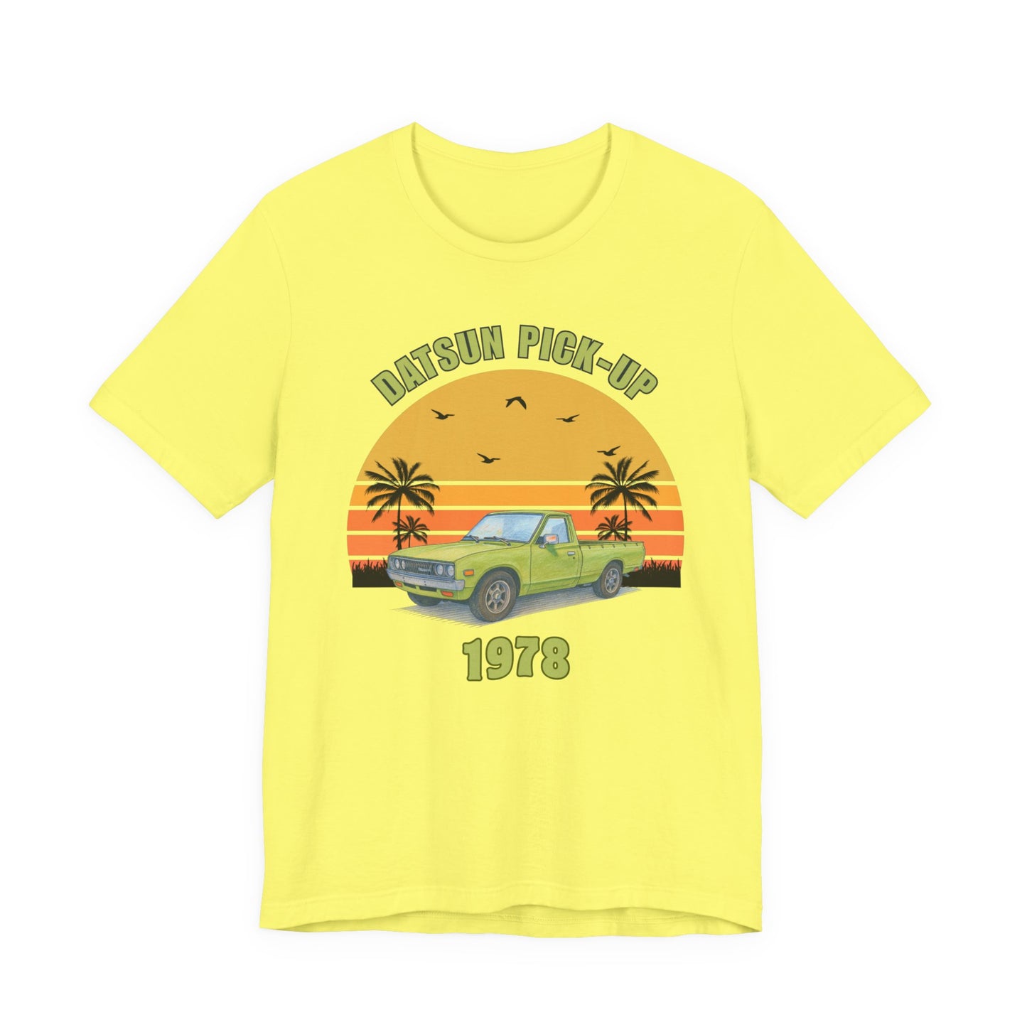 1978 Datsun Pickup Tee — Retro Sunset Palm Beach Truck Shirt