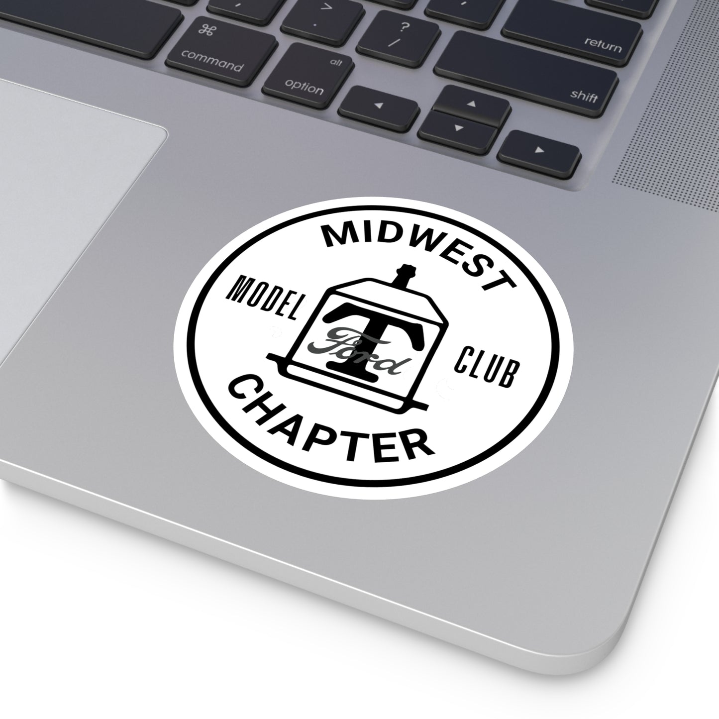 Midwest Chapter - The Model T Ford Club Round Vinyl Sticker — Vintage Car Decal