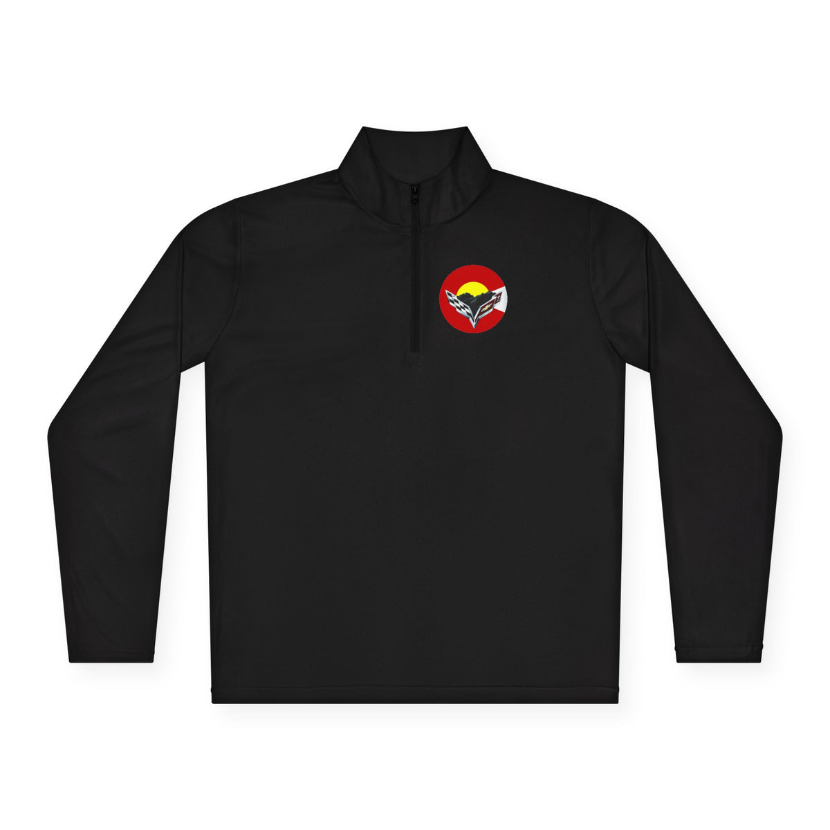Central Colorado Corvette Club Quarter-Zip Pullover — Printed Direct to Film Logos on Front and Back