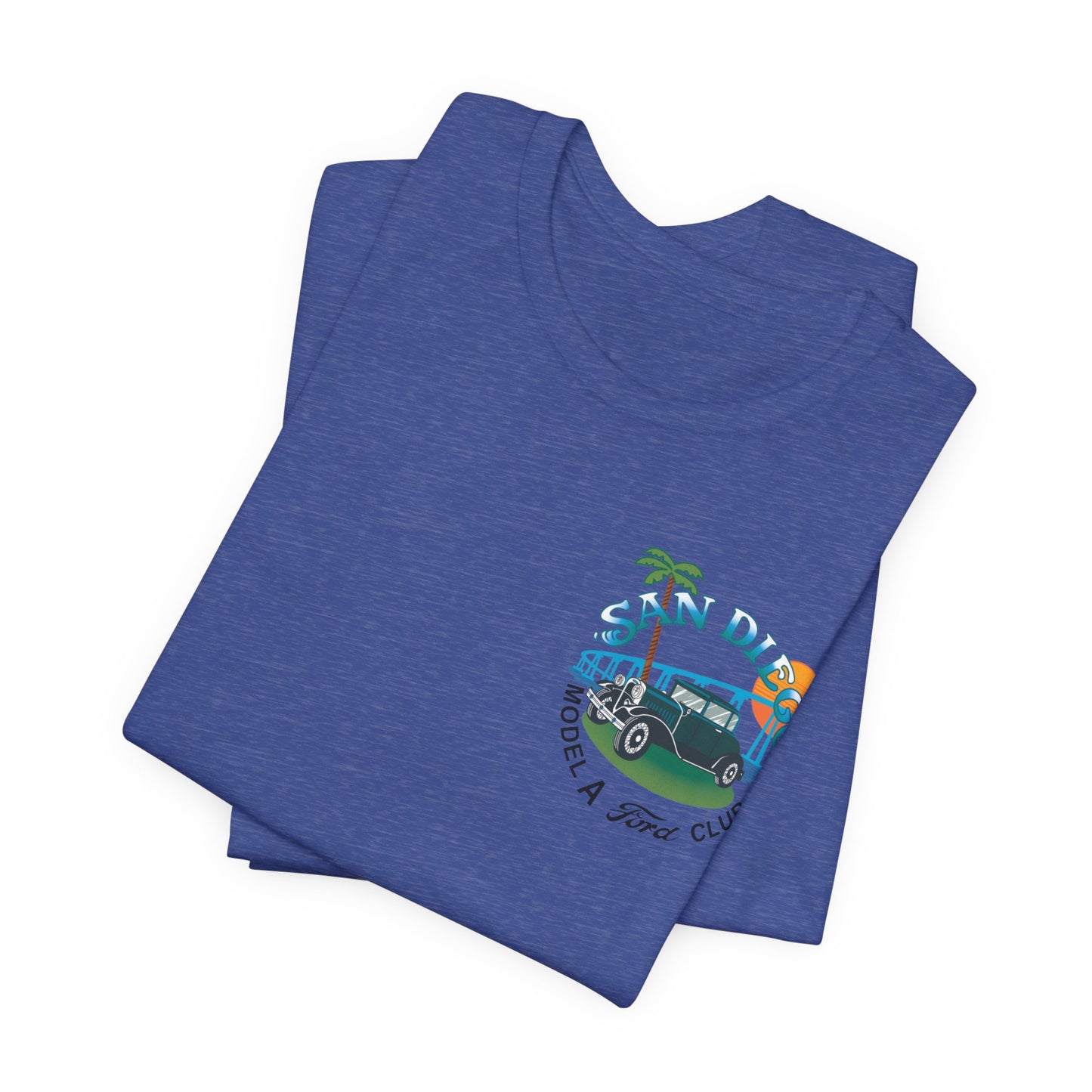 San Diego Model A Ford Club Tee — Small Logo on Chest and Large Logo on Back